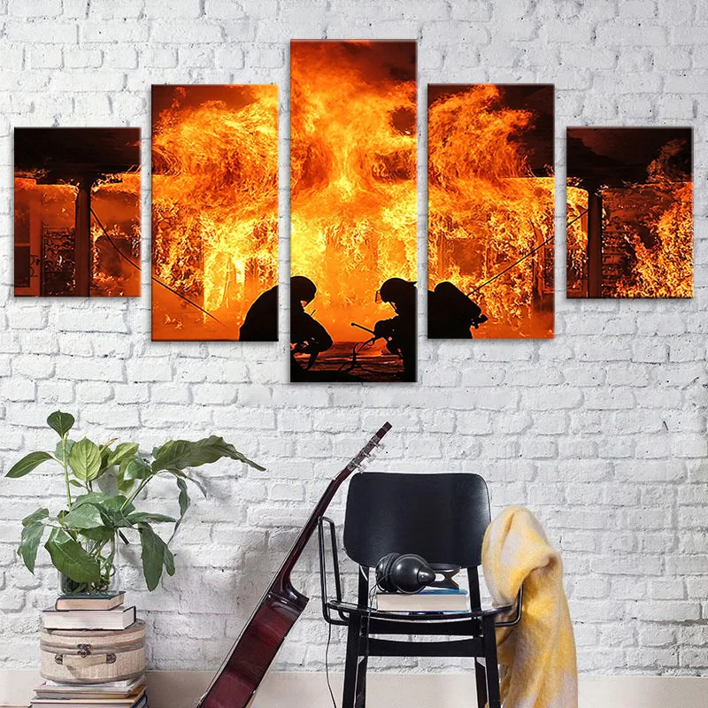 Плакат с художественным рисунком HD декор для домашних пожарников 5 шт. фигурка