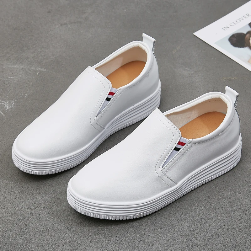 Женские кожаные туфли для отдыха простая модная рабочая обувь мягкие дышащие