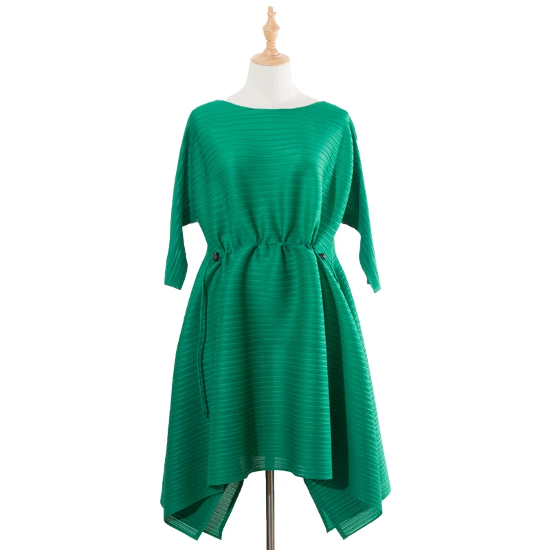 Женское длинное плиссированное платье трапеция miяка свободное облегающее