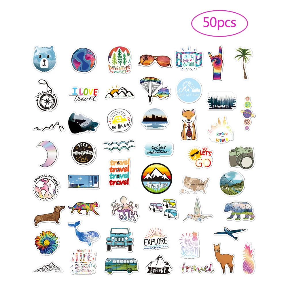 50 шт. наклейка s Vsco девушка на открытом воздухе путешествие Приключения каракули