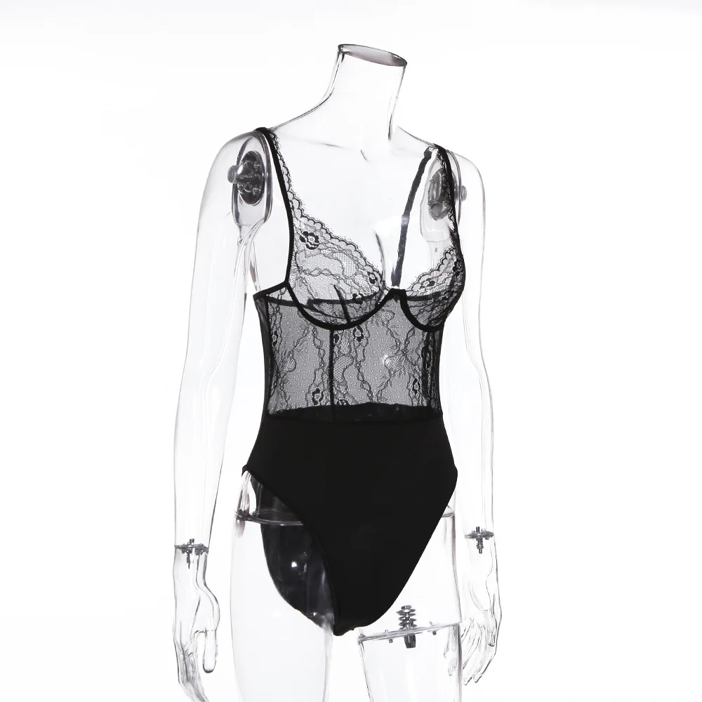 Женское нижнее белье сексуальное ночное цельное боди на пуговицах кружевное с