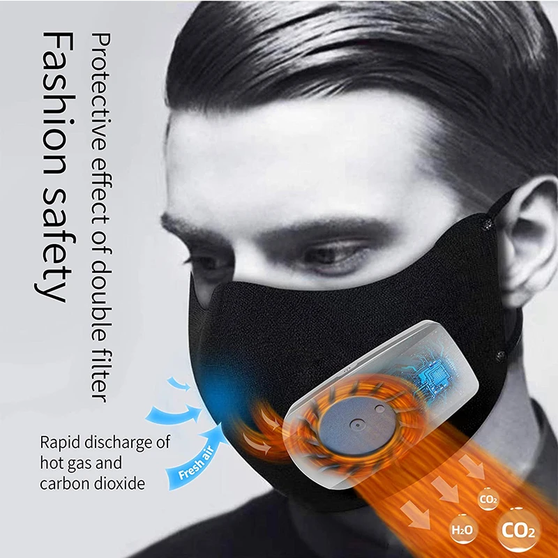 

Rsenr R12 Wearable Air Purifier Face Mask Pro USB Exhaust Fan 3-Gear Speed for Outdoor Sports Cycling Running