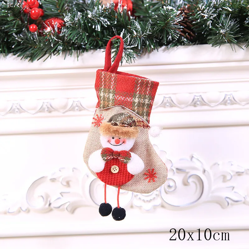 style 9-30-snowman Подарочный Рождественский чулок сумки год Детские Рождественские украшения для подарков для дома с утолщённой меховой опушкой, хороший декор натальное дерево украшения Noel "сделай сам" - Цвет: style 9-30-snowman