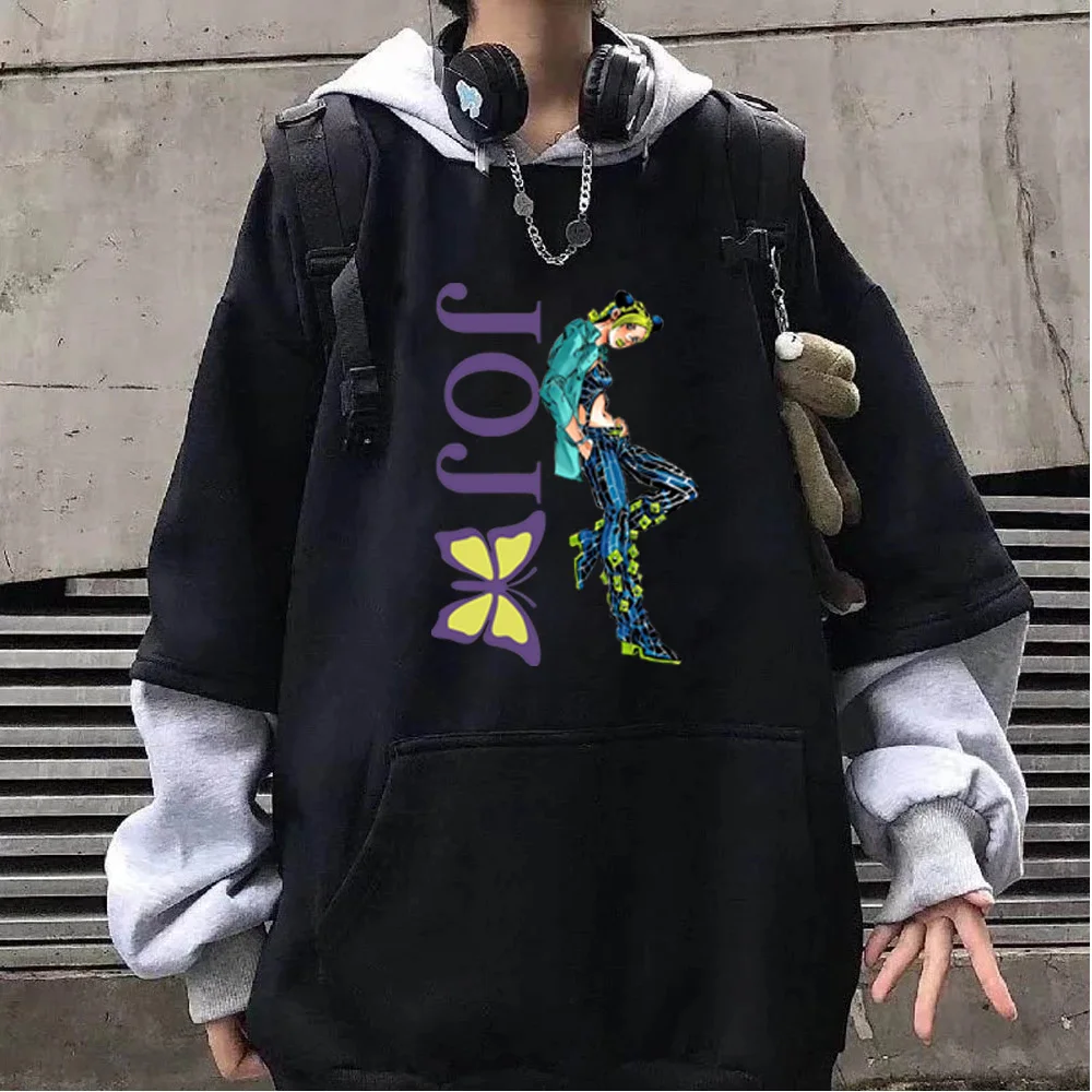

Jolyne Cujoh Printing Pullover Jojo's Bizarre Adventure Stone Ocean Top Long Sleeve Loose Unisex