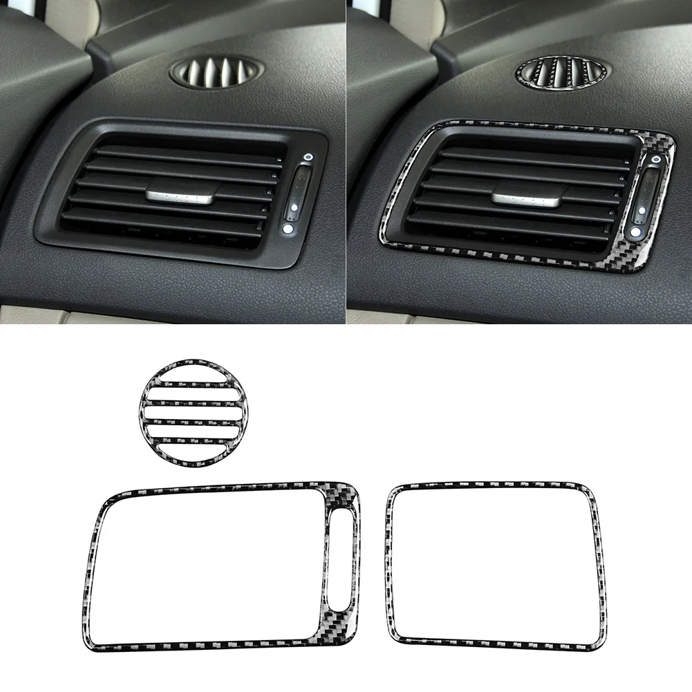 

3pcs Auto Passenger Air Vent Trim Stickers for Honda Civic 8th Gen 06-11 Genuine Real Carbon Fiber Automotive Interior Stickers