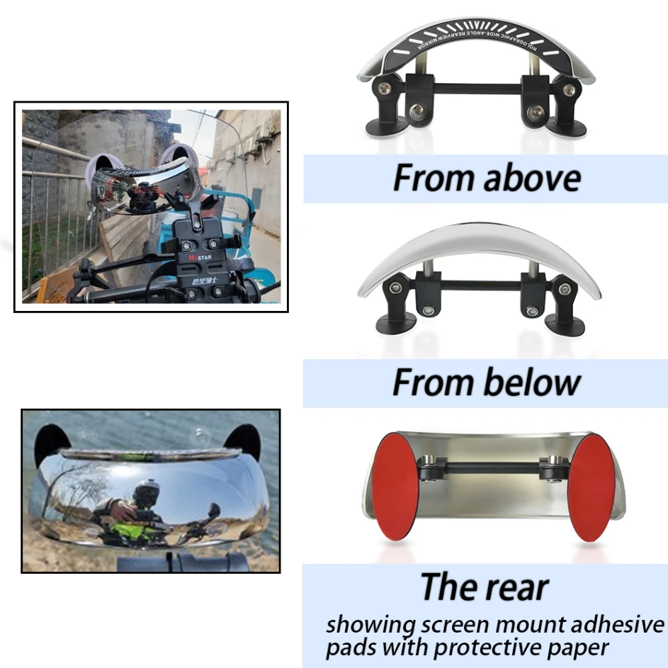 Мотоциклы с широким объективом зеркало заднего вида углом обзора 180 градусов для