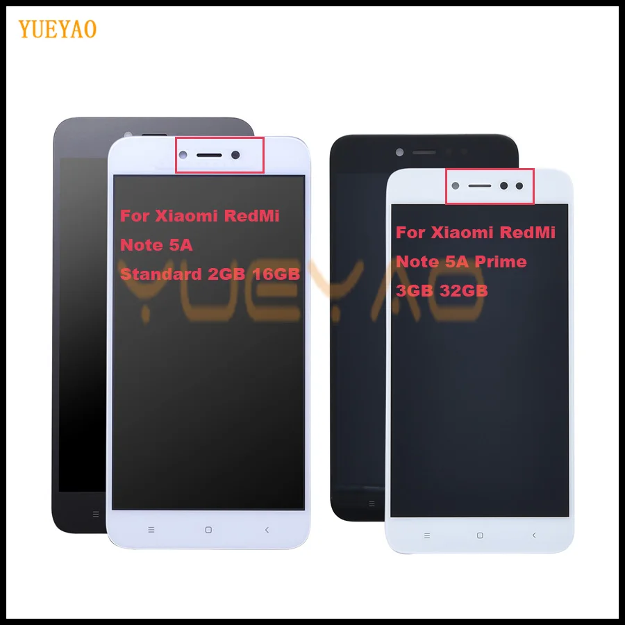 5.5&quot 720x1080 IPS Display For XIAOMI Redmi Note 5A LCD Touch Screen With Frame for Xiaomi Prime Y1 / Lite | Мобильные телефоны