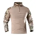 Тактическая камуфляжная рубашка армии США с длинным рукавом, военная униформа для страйкбола