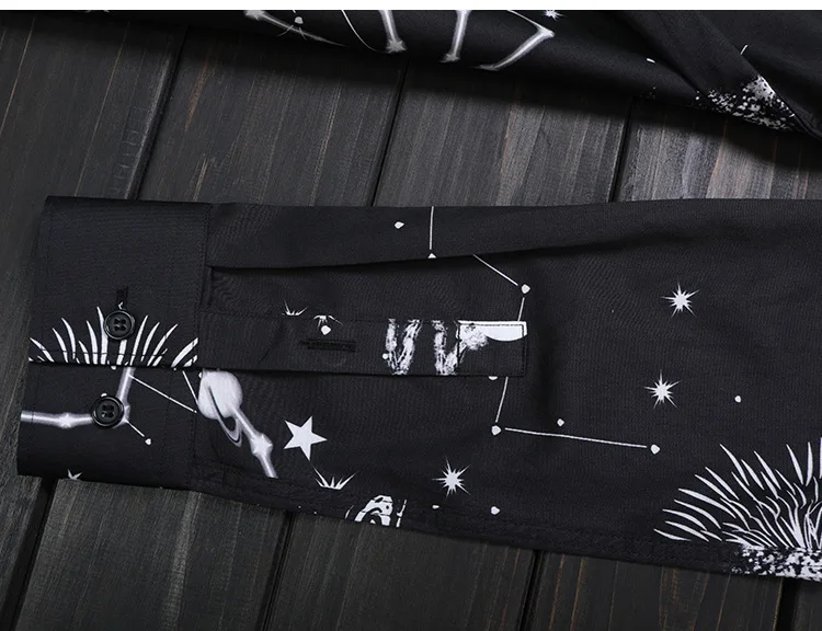 Черная рубашка с принтом модное классическое платье созвездия повседневные