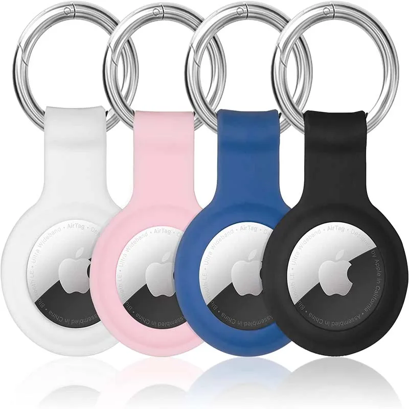 

High Quality Silicone Case Protector Anti-lost Device Keychain Shell For Apple Airtags Locator Tracker Protective Soft Cover