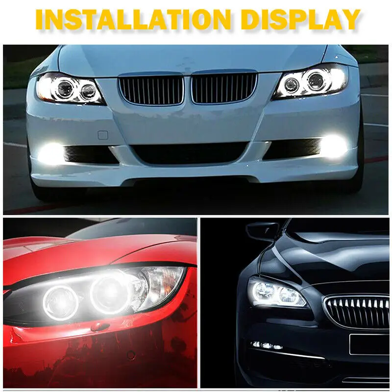 Противоударные ангельские глазные лампы 12 Вт LED для BMW E39 E60 E63 E65 E83 X3 AA алюминий 1000LM