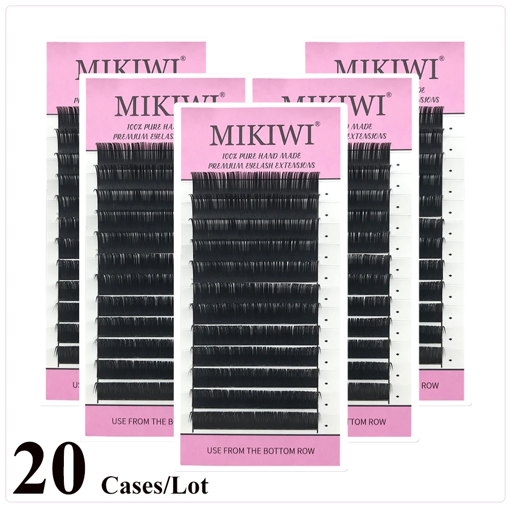 

Mikiwi Eyelashes Maquiagem 20 Cases /lot Volume Eyelash Extensions Soft Professionals Individual Eyelashes Extension