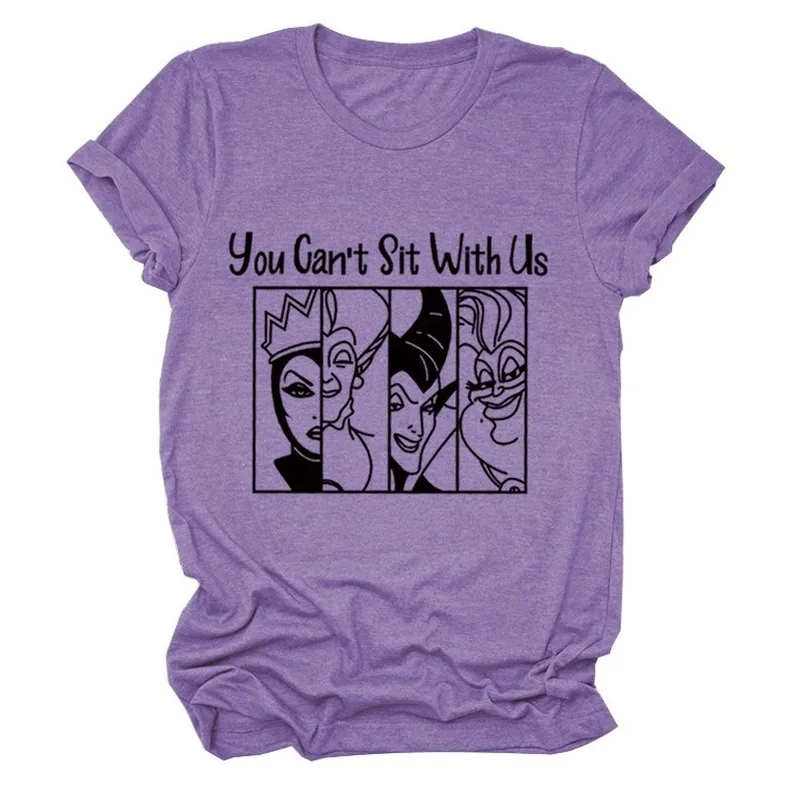 JFUNCY летняя футболка с принтом злой королевы женская хлопковая надписью You Can't Sit