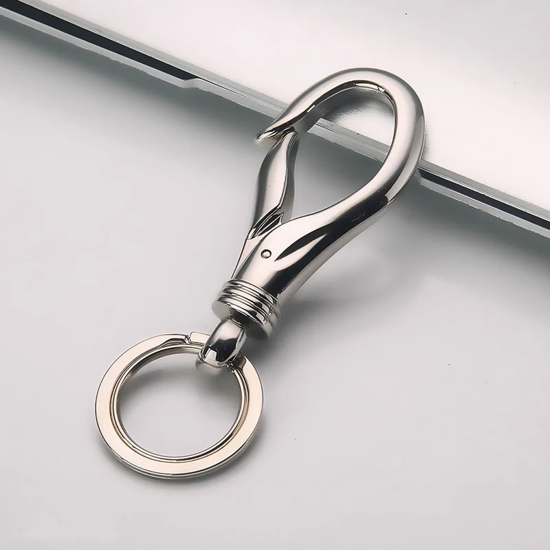 Высококачественный Серебряный Унисекс брелок с карабином мужской пряжкой на