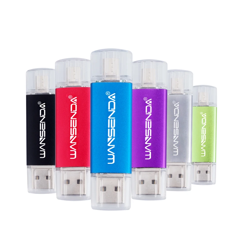 

Original Wansenda USB Flash Drive OTG USB 2.0 Pen Drive 4G 8G 16G 32G 64G 128G 256G Dual Metal Pendrive for Smartphone/Tablet/PC