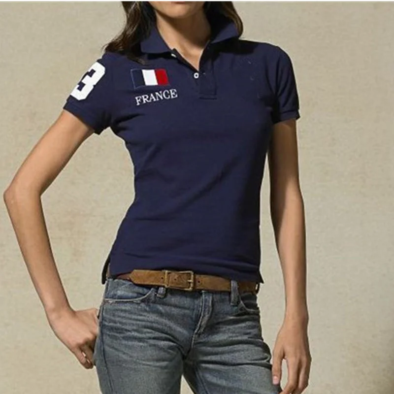 Рубашка-поло Мужская/женская с коротким рукавом брендовая Однотонная рубашка из