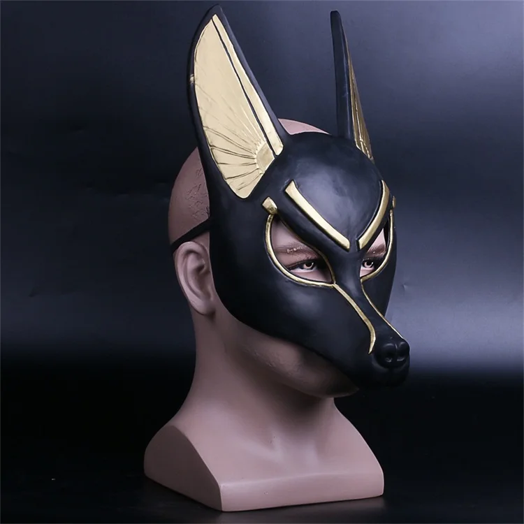 [Funny] Egyptian Anubis Cosplay Face Mask PVC Wolf Head helmet Costume Party prop Halloween Fancy Dress Ball toy | Игрушки и хобби