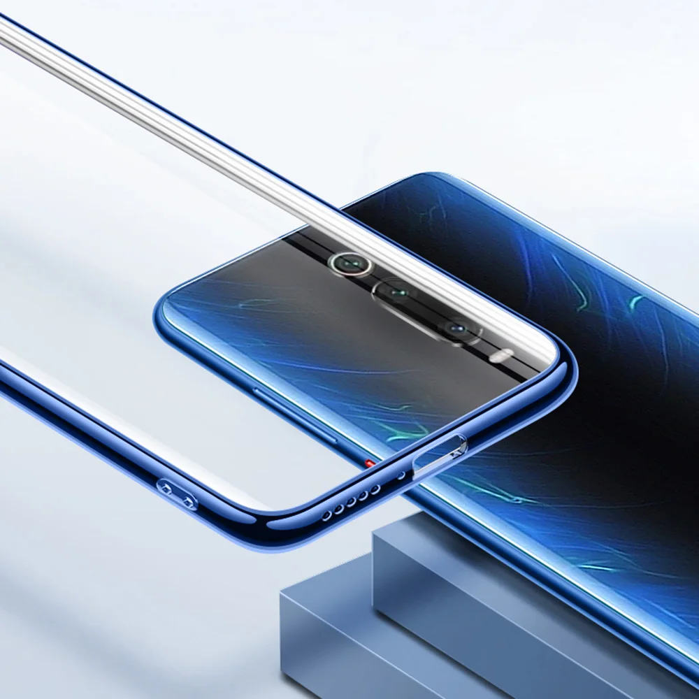 Прозрачный Модный чехол с покрытием для Xiaomi Mi 9T Pro роскошный мягкий ТПУ задней