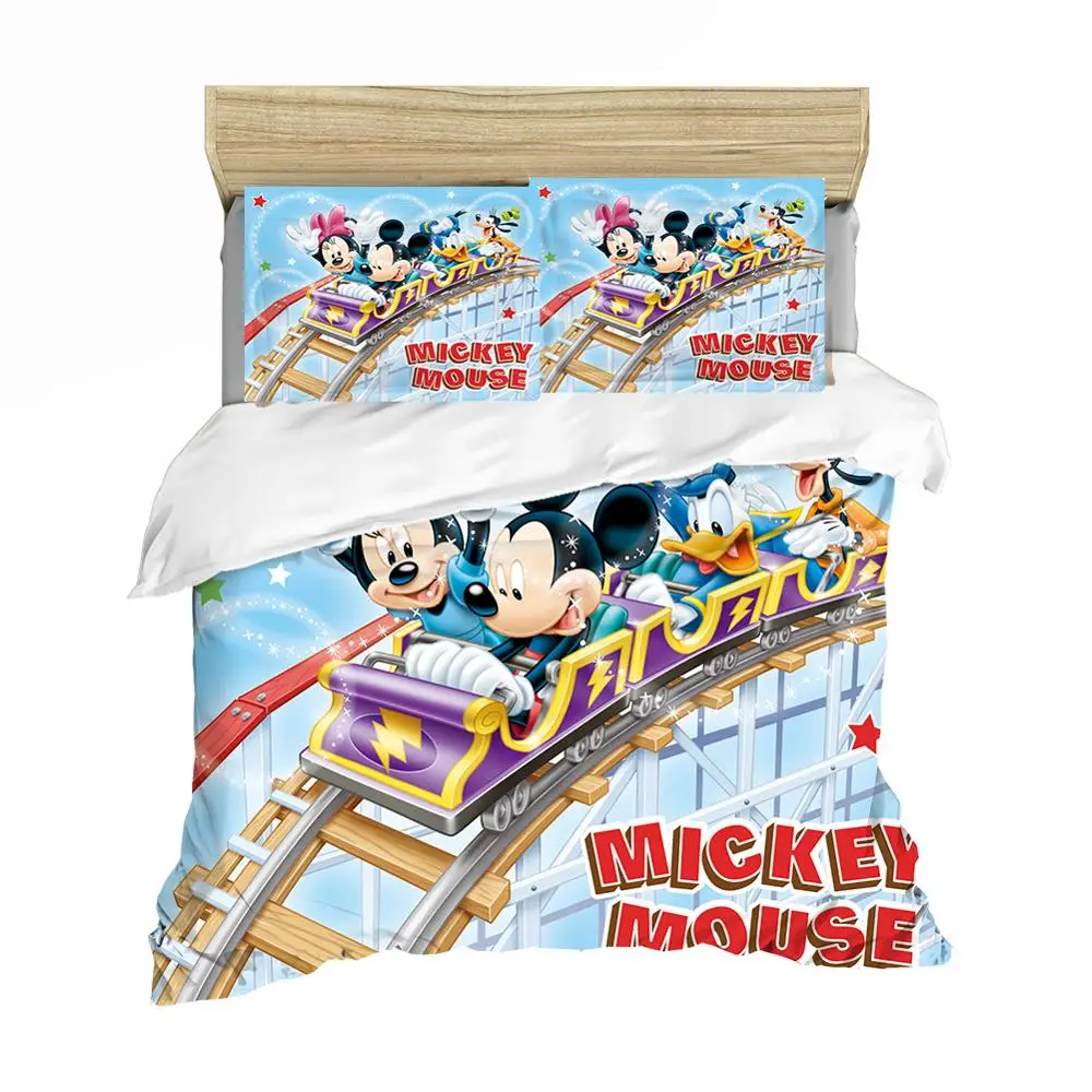 Набор постельного белья с 3D принтом розового цвета Минни Микки Маус пододеяльник