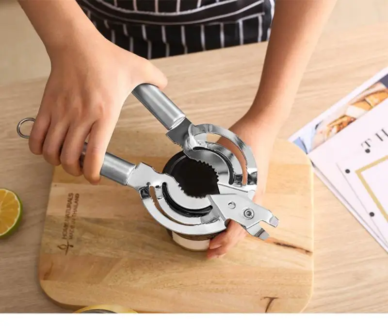 

Multi Purpose Can Opener Bottle Lid Grip Wrench Bottle Stainless Steel Opener Handy Screw Cap Jar Openers Kitchen Gadgets