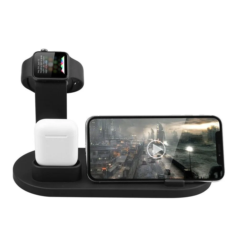 Беспроводное зарядное устройство QI 3 в 1 10 Вт док-станция для быстрой зарядки