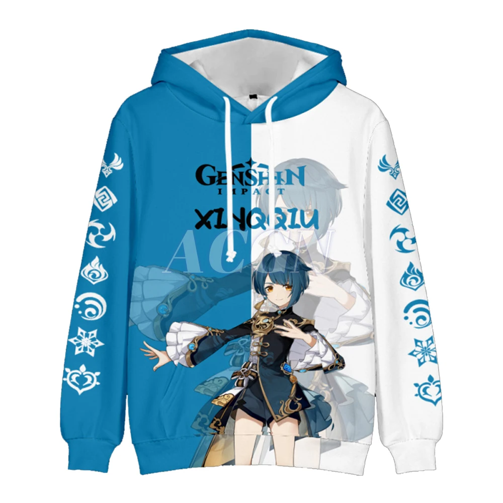 

Game Genshin Impact Xingqiu Cosplay Costume Hoodie Tops Cartoon Cute For Men Women Boys Girls