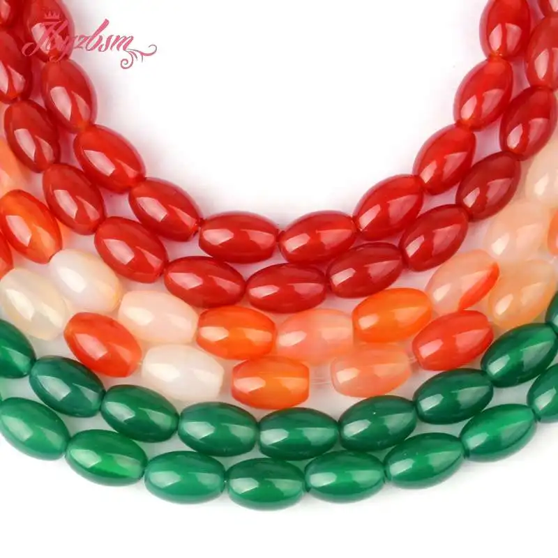 Бусины из натурального агата гладкие овальные бусины 8 х12 мм незакрепленные для