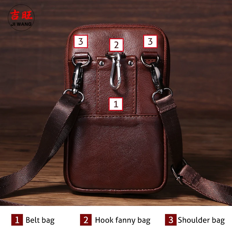 Мужская поясная сумка из натуральной кожи с ремнем 2021 |