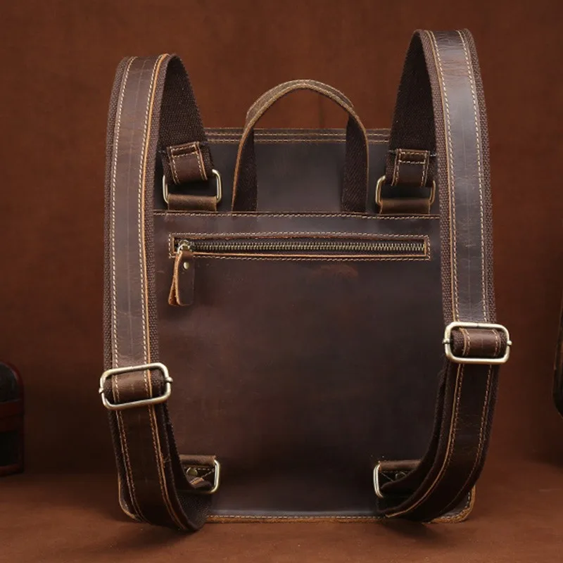 

Hot Sale Genuine Leather Men Women Backpack Vintage Travel Cowhide Unisex School Bag Buckle Covered Man Ladies Backpacks Outside