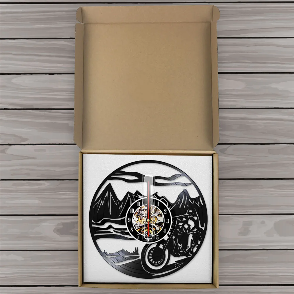 Настенные часы с виниловой пластиной для мотокросса мальчиков и комнат домашний