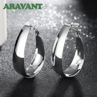 top quality 925 silver jewelry u shaped hoop earrings for women fashion jewelry best gift