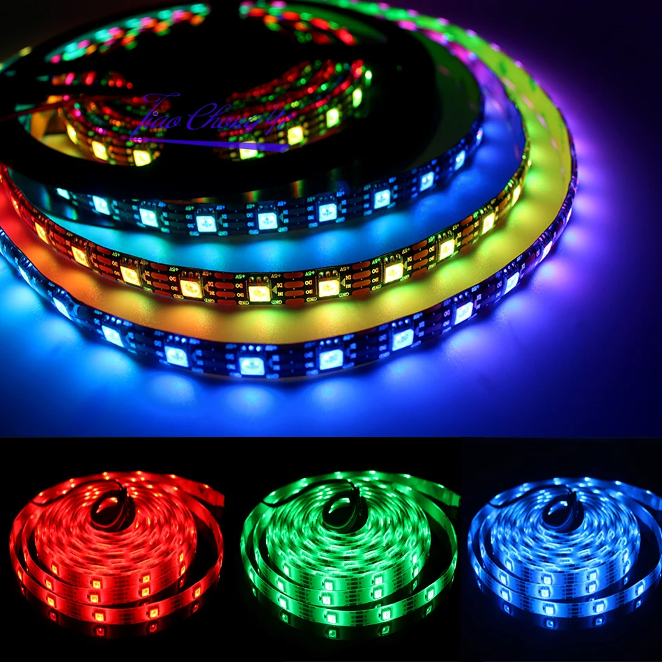 RGB-Лента светодиодная WS2813 (WS2812B Update) 5 в пост. Тока 30/60/144 пикселей/светодиодов/м |