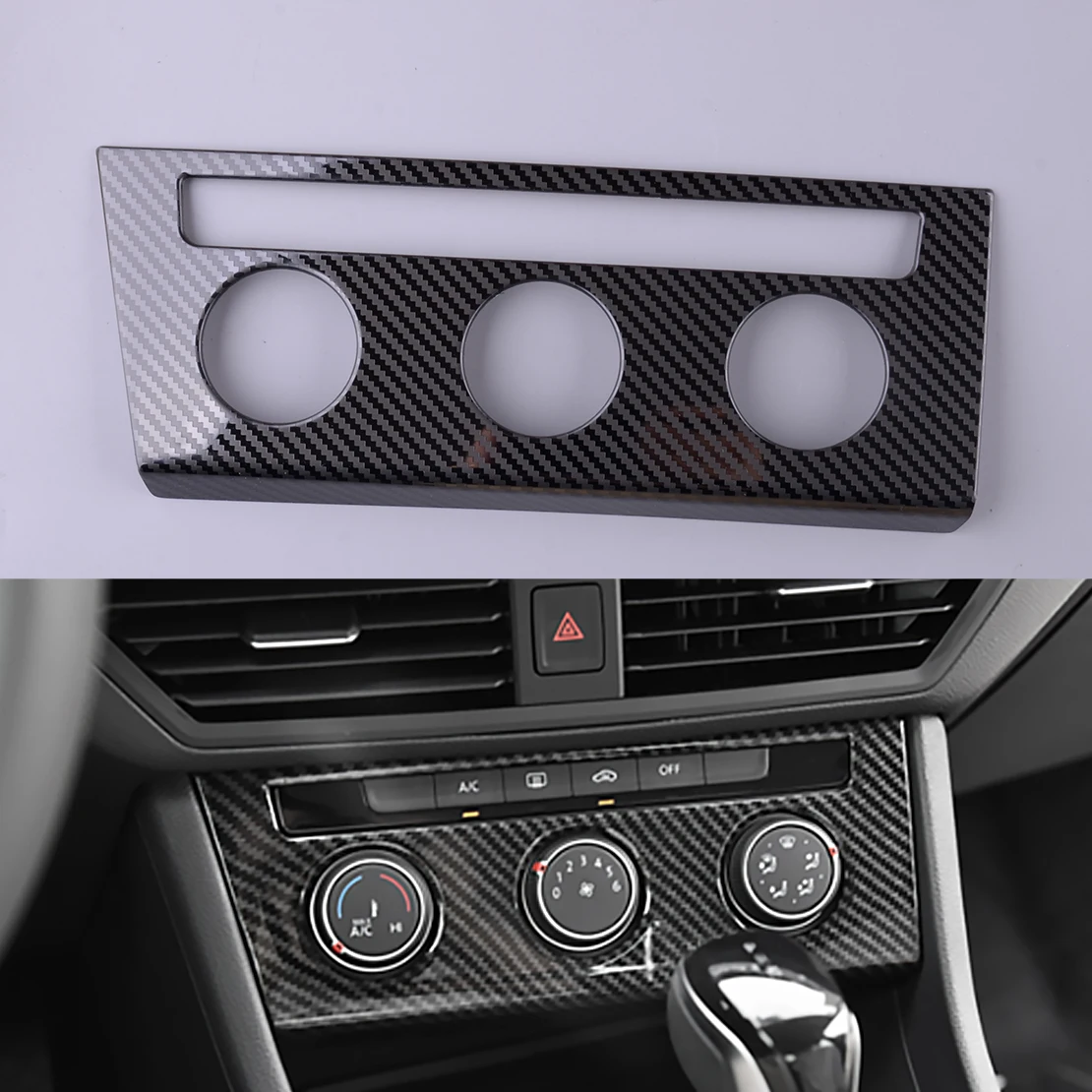 

Stainless Steel Console Switch Adjust Panel Cover Trim Carbon Fiber Black Fit for VW Jetta MK7 2019 2020