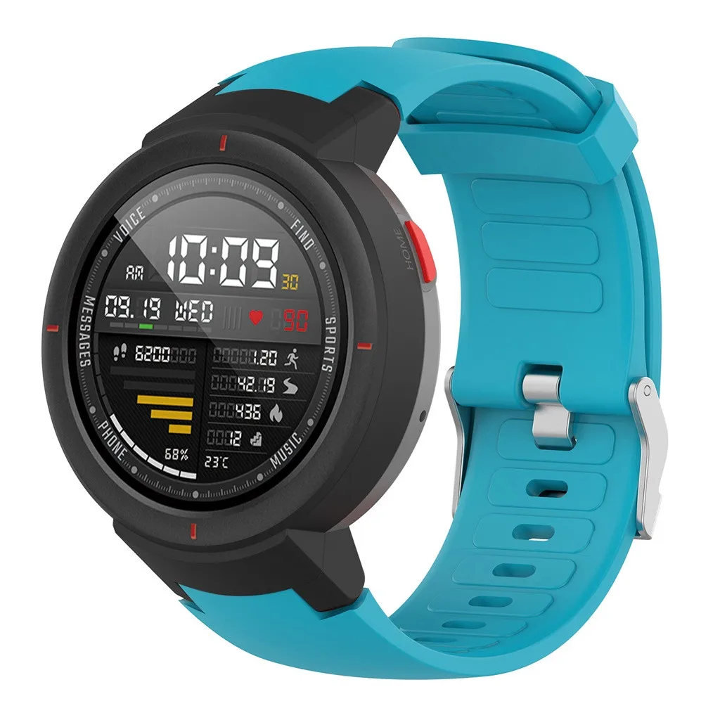 Силиконовые часы ремешок чехол для Huami Amazfit Verge с защитой экрана Замена Браслет