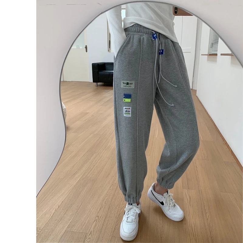 

High Quality 2021 Bomber Harem Pants Cotton Warm Women Joggers Sweatpants Tracksuit for Girl Loose Caual Trousers Spring Big