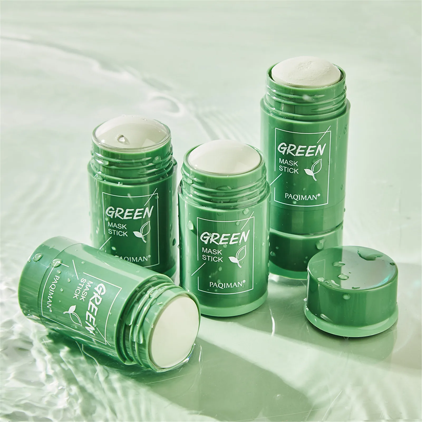 

Green Tea Purifying Masks Clay Stick Oil Control Anti-Acne Solid Fine Deep Cleaning Whitening Mask Facial Skin Care Dropshipping
