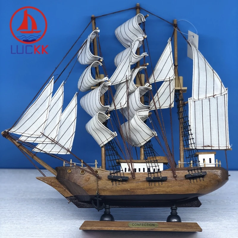 LUCKK 33 см морская винтажная ручная судовая статуэтка украшение деревянные ретро