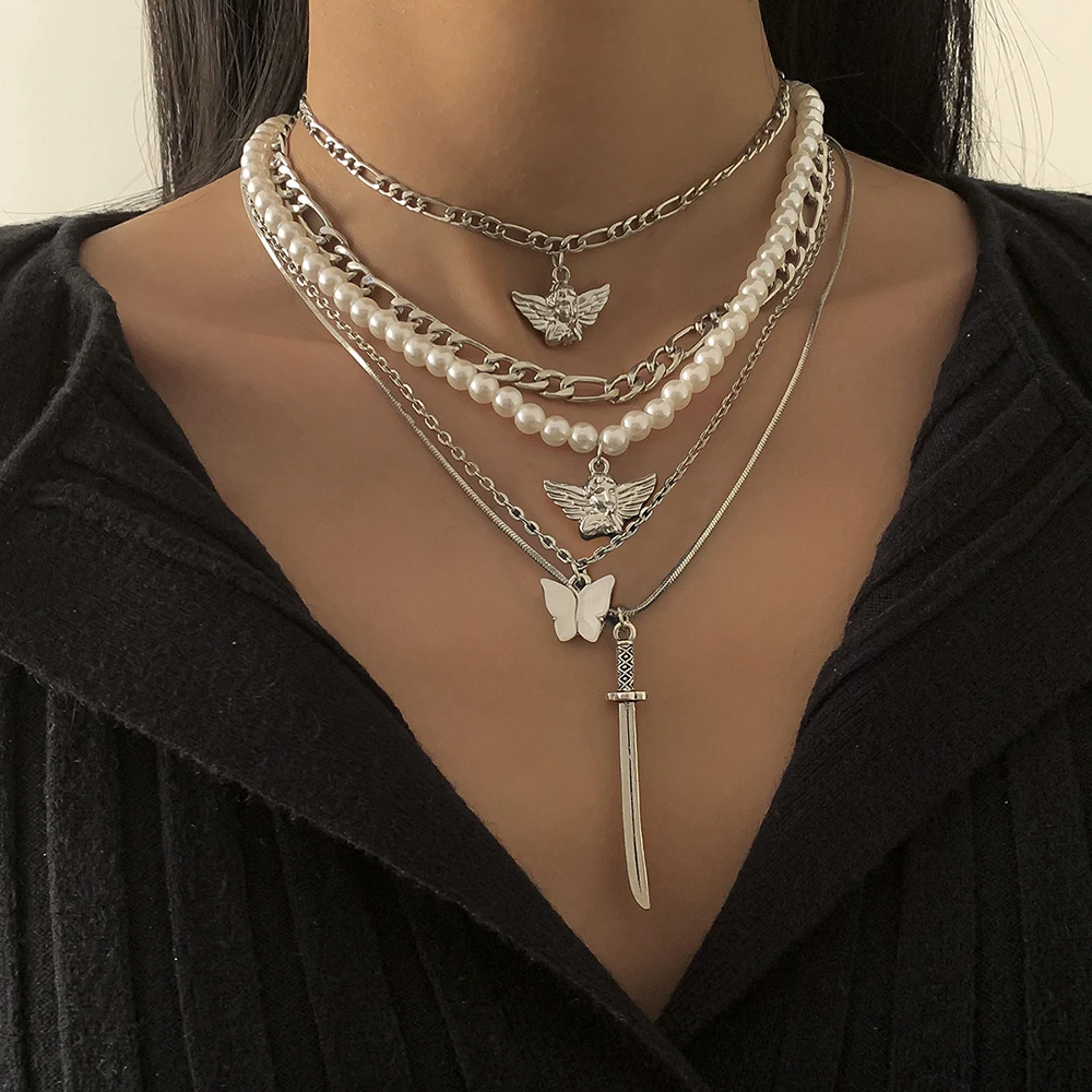 2021 Новое Женское многослойное жемчужное ожерелье в стиле ретро с двойной