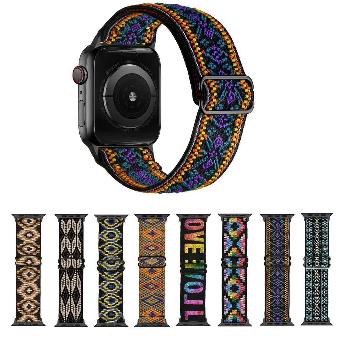 Ремешок из нержавеющей стали для Apple Watch Band 44 мм браслет с этническим народным