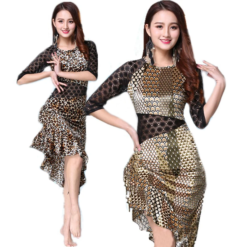 Женское леопардовое платье для латиноамериканских танцев бальные платья ча