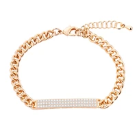 cubic zirconia charms bracelet gold color simple link chain bangle bracelets women for women accessories trendy jewelry pulseras