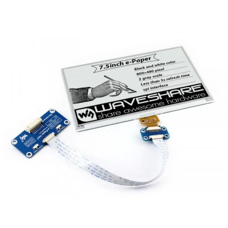 800x480 7 5 дюймовый E Ink HAT paper Display поддерживает Raspberry Pi STM32 двухцветный сверхнизкое