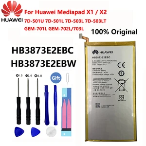 100 original hb3873e2ebc hb3873e2ebw 5000mah battery for huawei mediapad x1 x2 7d 501u 501l 503l 503lt gem 701l 702l 703l free global shipping