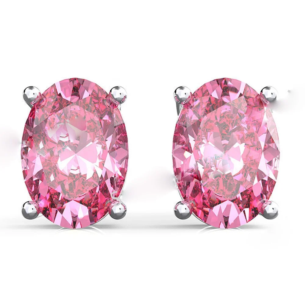 

Wholesale 1Pair Jewelry Fashion Princess Cut Multi-color Cubic Zirconia Silver Color Engagement Wedding Party Small Earrings