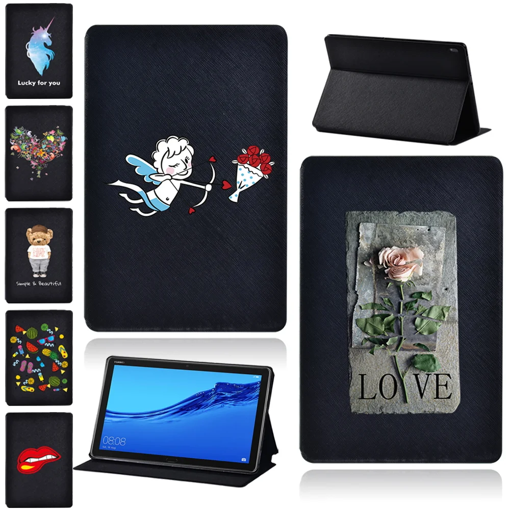 

Tablet Case for Huawei MediaPad M5 10.8 Inch/MediaPad M5 Lite 10.1 Inch - Lightweight Various Patterns Cover Case + Stylus