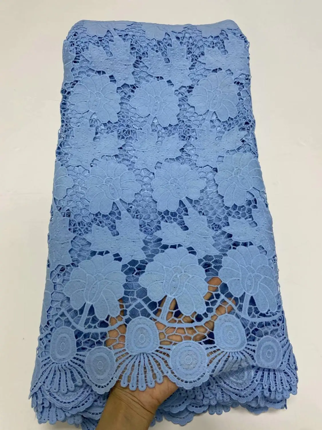 Небесно голубое Африканское кружевное полотно 2020 высокое качество