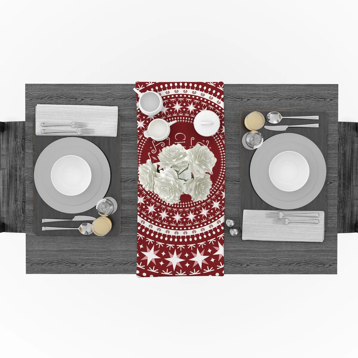 Рождественская красная мандала Настольная дорожка с принтом подстилка для отеля