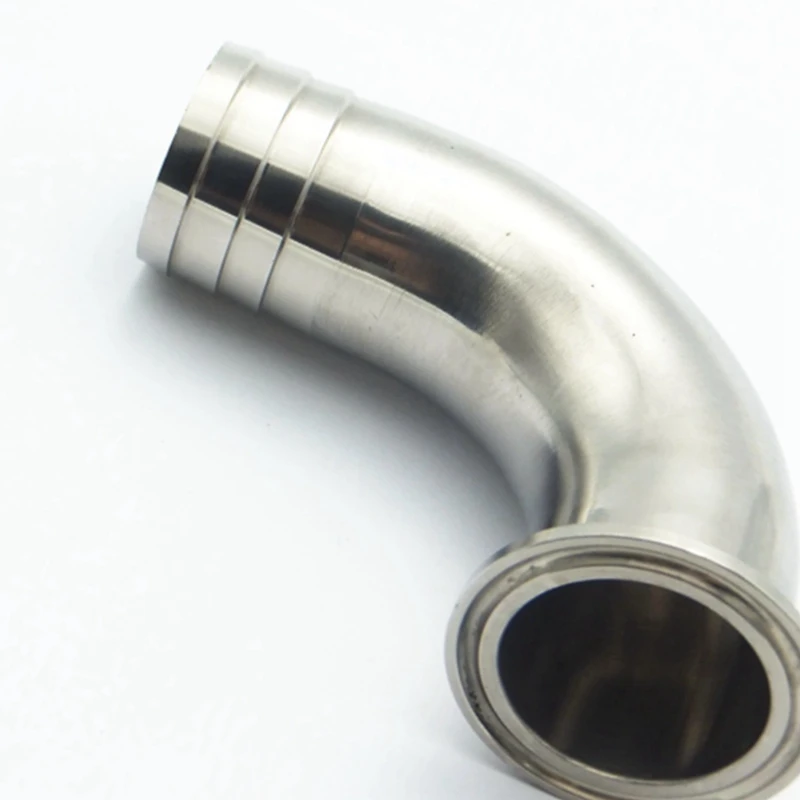 2-1/4" 57mm OD Hose Barb 304 Stainless Steel Sanitary Ferrule 90 Degree Elbow Pipe Fitting For Home Brew Fit 2.5" Tri Clamp |