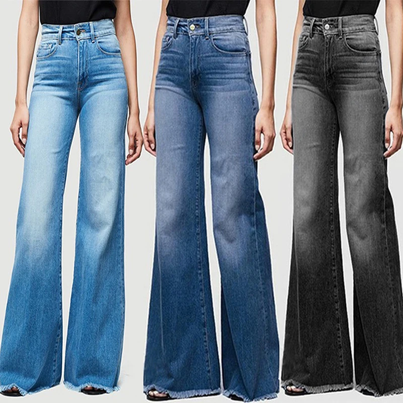 

2021 Высокая талия широкие джинсы бренд Для женщин джинсы Boyfriend Denim на худеньких Винтаж расклешенные джинсы размера плюс 4XL штаны