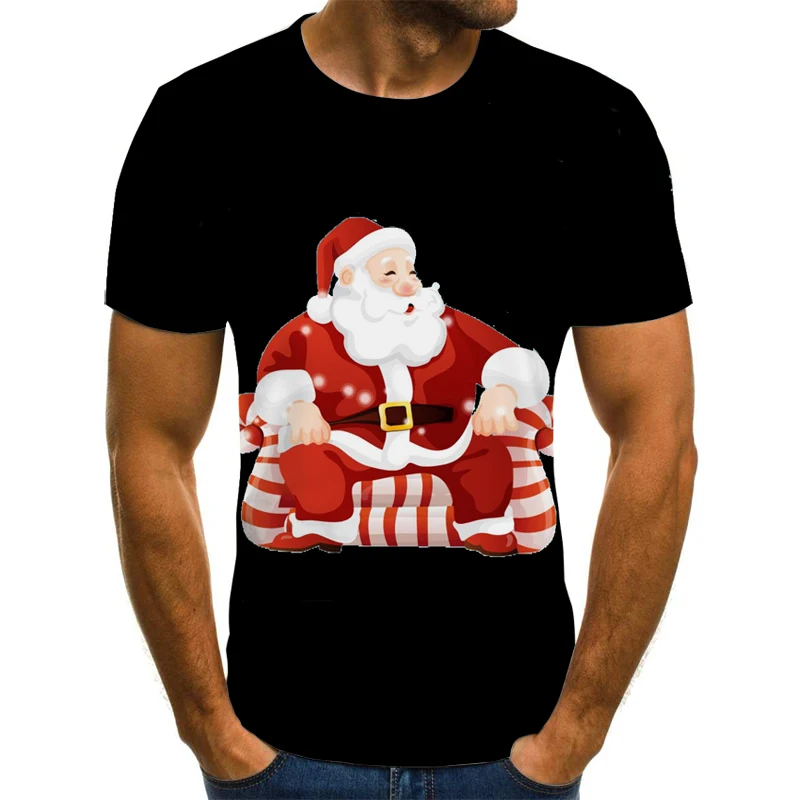 2021 New Year's Clothing Christmas T-shirt Santa's Latest Men's and Women's 3D T Shirt